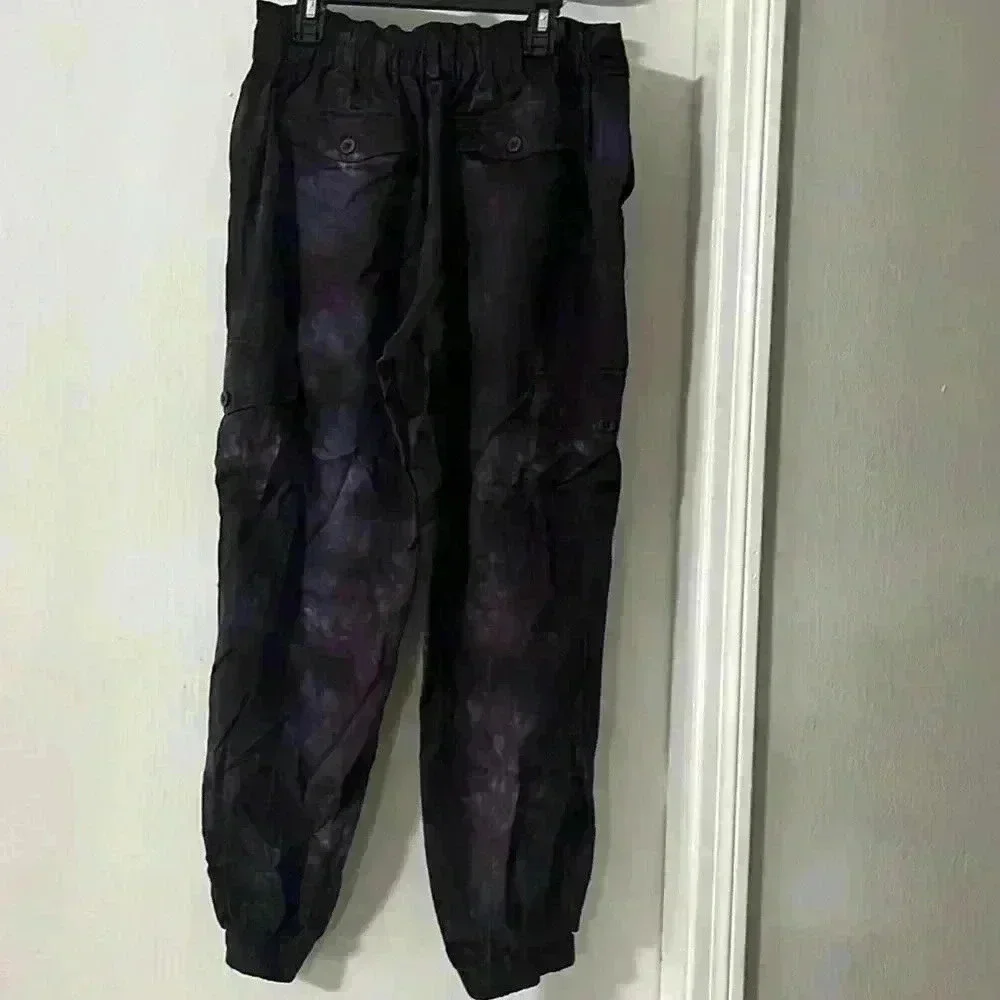 Cloth & Stone Anthropologie Chambray Tie-Dye Cargo Jogger Pants, Purple - Picture 5 of 10